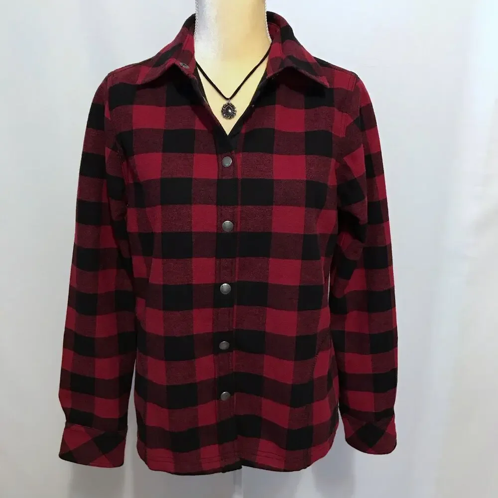 Orvis NWT Buffalo Plaid Shirt Fleece Lined Jacket Women S